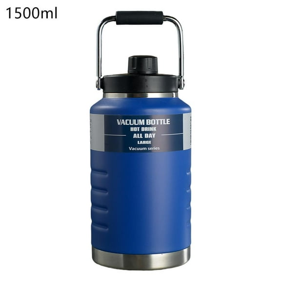 QHUDLV Insulated Jug with Handle, 1.5L/2L Steel Large Double Vacuum Water Water for Hot Cold Drinks, Proof Leak &