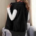 thumbnail image 4 of Women's Solid Color Fashionable Fleece-lined Vest Coat Black L, 4 of 4