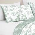 thumbnail image 2 of Mint Green & White Floral Pattern 3-Piece Reversible Cotton Bedspread Set,King, 2 of 4