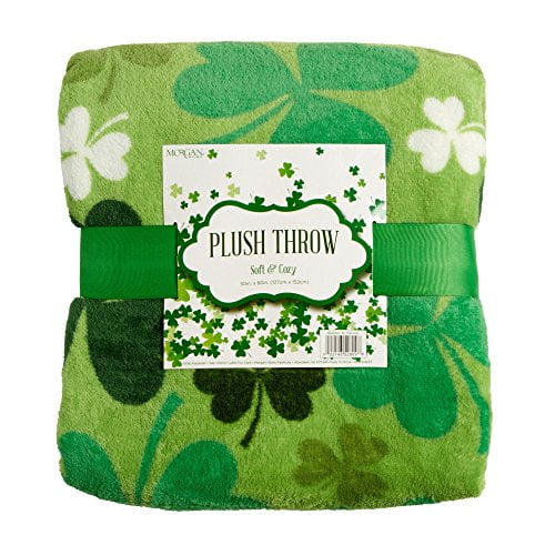 rouihot 60x80 Inches Flannel Throw Blanket Green Cartoon Clover Leaves for St Patrick Day Four Home Decorative Warm Cozy Soft Blanket for Couch Sofa Bed rouihot 60x80 Inches Flannel Throw Blanket Green Cartoon Clover Leaves for St Patrick Day Four Home Decorative Warm Cozy Soft Blanket for Couch Sofa Bed