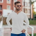 thumbnail image 3 of Ambiloof Men's Slim Fit Muscular V-Neck Casual T-Shirt, Long Sleeve, Stylish Business Top Basic T-Shirt White/L, 3 of 7