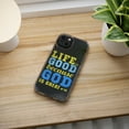 thumbnail image 5 of DistinctInk Clear Hybrid Case for Apple iPhone 15 Pro Max (6.7" Screen) - Life Is Good Because God Is Great - Raised Bezel Screen Guard, 5 of 9