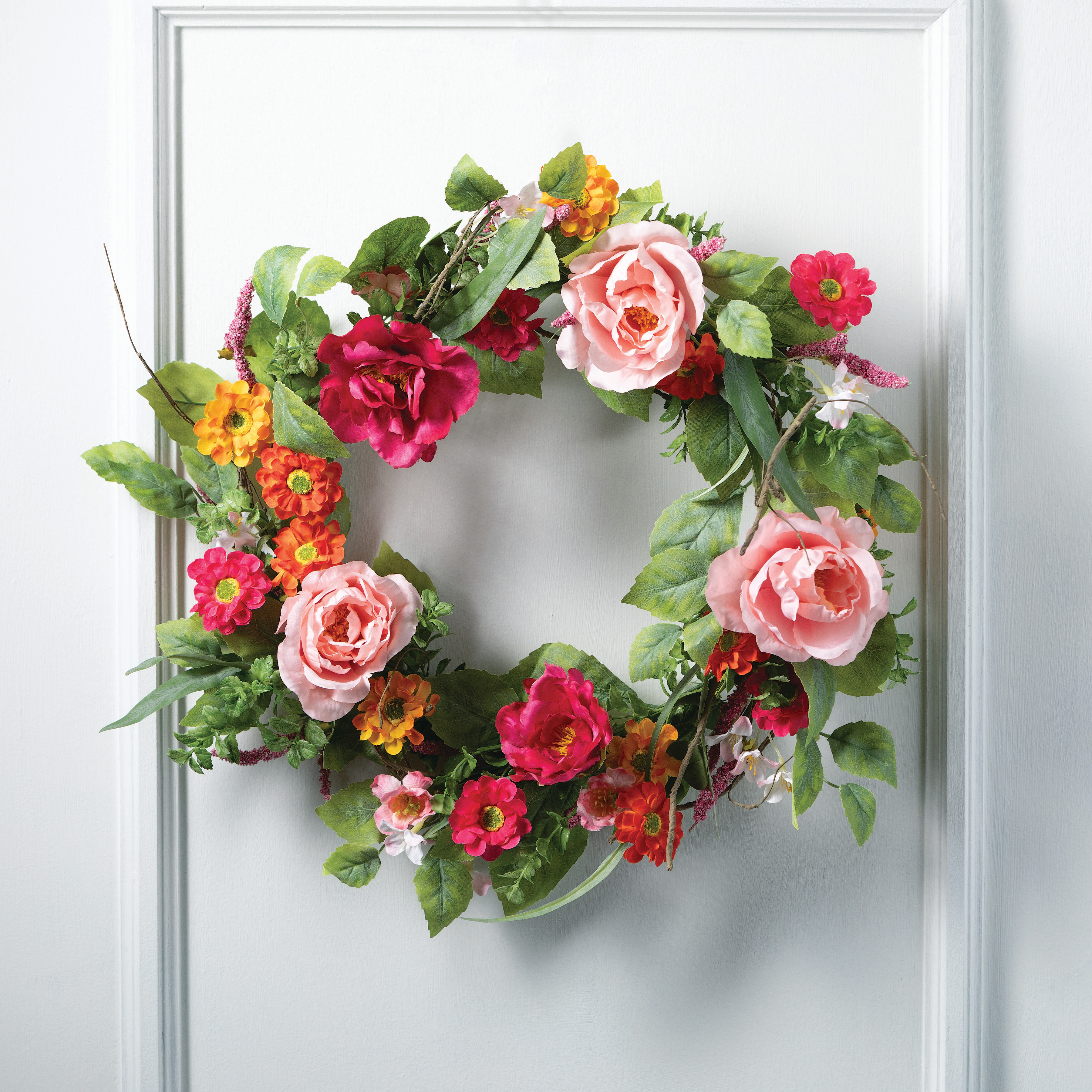 24"H Sullivans Vibrant Floral 24" Wreath, Multicolor