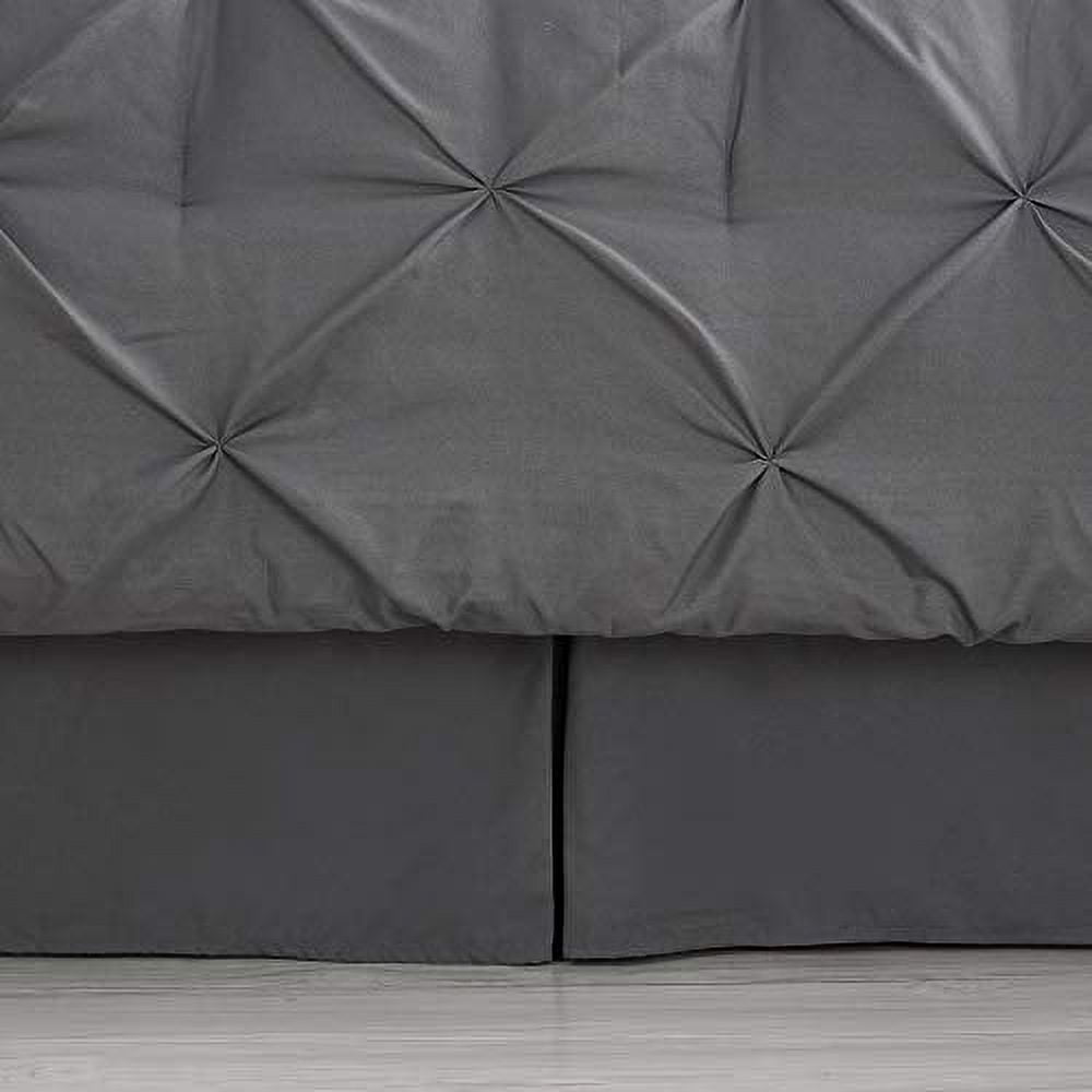 Sweet Home Collection 8-Piece Pintuck Bed In A Bag Luxury Soft Bedding Set, King, Gray