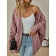 thumbnail image 3 of SWSMCLT Women's 2025 Baggy Cardigan Sweaters Autumn Date Knit Cardigan Sweater Batwing Sleeve Elegant Pink X-Large, 3 of 5
