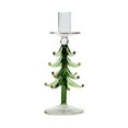 thumbnail image 4 of Christmas Tree Glass Candle Holder with Wreath, 6.3-Inch Green Holiday Candle Stand, Festive Table Decor for Christmas Home Decoration Green, 4 of 8