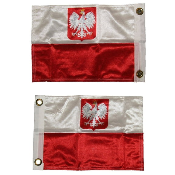 11x15 Poland Polish Polska Eagle 2 Faced 2-ply Wind Resistant Flag 11x15 Inch