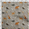 thumbnail image 3 of Soimoi Animals Printed, Cotton Satin Spandex, Sewing Fabric by The Yard 54 Inch Wide, Decorative Fabric for Dresses and Home Accents, Light Gray, 3 of 5