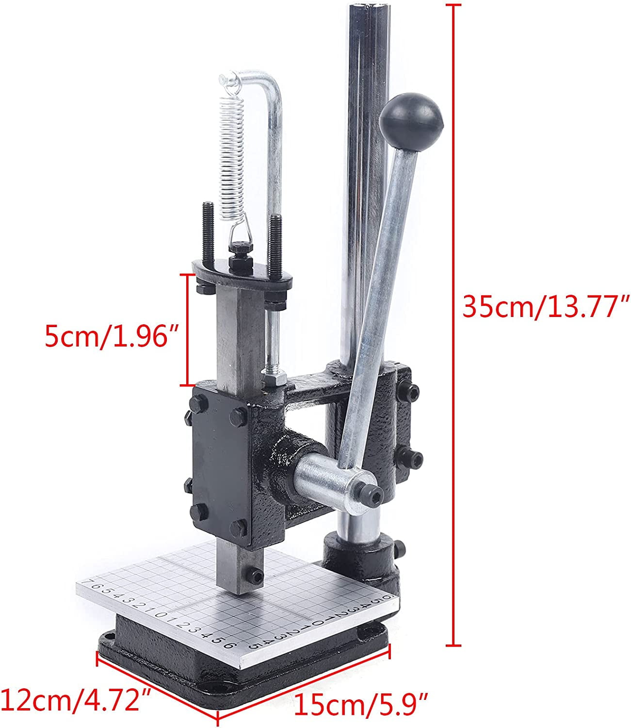 Fichiouy Leather Hole Puncher Heavy Duty Manual Press Punch Tools with Scale Plate Pp Plate&Aluminum Plate for DIY Leather Craft