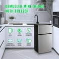 thumbnail image 3 of DEMULLER 2.4 Cu.ft Mini Refrigerator Small Fridge with Freezer Dual Door Personal Fridge New Silver, 3 of 8