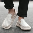 thumbnail image 6 of Men's Casual Shoes Fashion Breathable Fabric Lightweight Comfort Padded Sneakers Walking Running Slip-on Athletic Outdoor White 11 US, 6 of 7