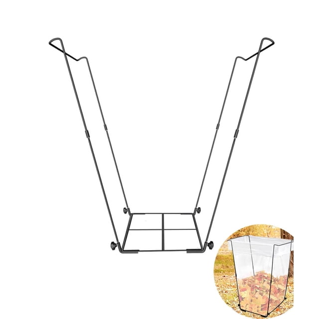 Soporte para bolsas de basura de jardín Apuakthei, soporte para bolsas de basura para exteriores, marco de soporte para bolsas de basura de jardín de metal resistente con capacidad de 30 a 45
