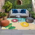 thumbnail image 2 of Summer Swimming Rings Outdoor Rug for Patio/Deck/Porch, Non-Slip Large Area Rug 3 x 5 Ft, Floral Plumeria Beach Seaside Indoor Outdoor Rugs Washable Area Rugs, Reversible Camping Rug Carpet Runner, 2 of 8