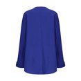 thumbnail image 5 of Plus Size Tops Trendy Western Tops for Ladies V-Neck Pullover Loose Tunic Long Sleeve T Shirts Solid Color Sweatshirts Womens Spring Fashion Blue L, 5 of 7