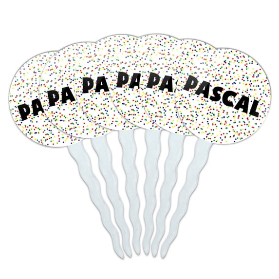 Pascal Cupcake Picks Toppers - Set of 6 - Mutlicolored Speckles