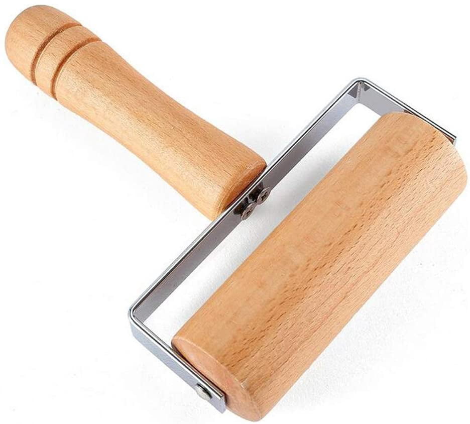 Lasenersm 9.5cm Wide Wooden Pastry Roller - Brayer For Pizza Dough, Baking, And 5D Diamond Painting