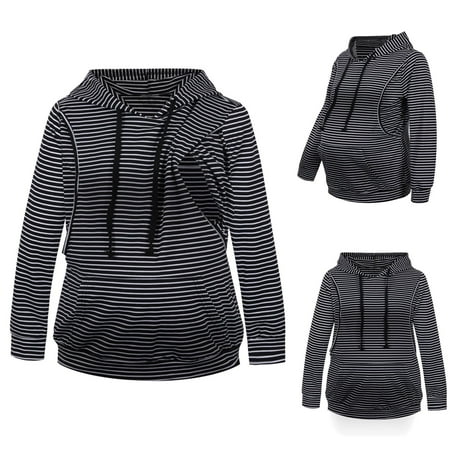 

Summer Savings Clearances Women Maternity Nursing Pullover Sweatshir Long Sleeve Breastfeeding Hooded Tops Sweater