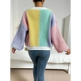 thumbnail image 7 of Contrast Color Knit Cardigan Sweater (M, MultiGreen), 7 of 7