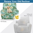 thumbnail image 4 of Xixirimido Palm Leaf Plumeria Pattern Recliner Chair Cover 4-Pieces Lazyboy Cover for Recliner Chair with Storage Pockets Furniture Protector for Living Room Printed Sofa Slipcover, 4 of 8