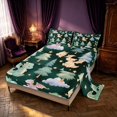 thumbnail image 2 of Manfei Dreamy Watercolor Dragon Animals Bed Sheets,Cute Cloud Full Size Sheets,Blue Yellow,4pcs,1 Flat Sheet,1 Fitted Sheet and 2 Pillowcases, 2 of 6