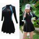 thumbnail image 3 of Skirt Style One Piece Swimsuits For Women Long Sleeves Bathing Suit With Zipper, 3 of 5