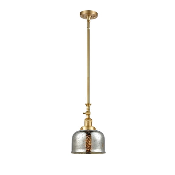 206-SG-G78-Innovations Lighting-Bell - 1 Light Stem Hung Tiltable Mini Pendant In Industrial Style-14 Inches Tall and 8 Inches Wide-Satin Gold