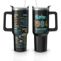 Happy 41th Birthday Gifts for Men Him, Dad- 41 Years Old Birthday Gifts Idea - Turning 41 Forty-one Birthday Tumbler 40oz(1984 Black) 