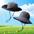 thumbnail image 5 of Unisex Wide Brim Safari Hat with Snap Button Design and Windproof Cord Featuring Lightweight Quick Dry Fabric for Mountain Climbing Gardening Boating Gray, 5 of 7
