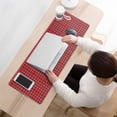 thumbnail image 3 of Long Mouse Pads for Desk,Red Christmas Plaid Pattern Desk Mats on Top Of Desks, Desk Mouse Pad Extra Large with 3mm Non-Slip Base and Stitched Edge for Gaming,Office,Work,Home 31.5x11.8in, 3 of 5