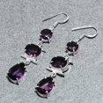 thumbnail image 3 of African Amethyst Gemstone Earrings Handmade Antique Gift Solitaire Jewelry 2.50", 3 of 3