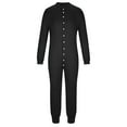 thumbnail image 3 of jsaierl Men's Onesie Pajamas Long Sleeve One Piece Solid Button Down Jumpsuit Romper Sleepwear, 3 of 5