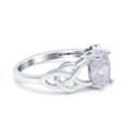 thumbnail image 7 of Simulated Cubic Zirconia Size-5 Oval Solitaire Celtic Wedding Engagement Ring Vintage 925 Sterling Silver, 7 of 7