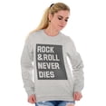thumbnail image 4 of Rock N Roll Never Dies Metal Hardcore Unisex Plus Fleece Graphic Sweatshirt Brisco Brands 2X, 4 of 5