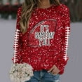 thumbnail image 5 of Womens Sequin Football Sweatshirts 2025 Game Day Long Sleeve Baseball Graphic Tops Fall Winter Casual Crew Neck Pullover Blouses, 5 of 5