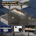 thumbnail image 7 of Gotland 8 Seats Outdoor Metal Patio Furniture Set with 55,000 BTU Gas Fire Pit Table w/Glass Wind Guard Patio Conversation Sectional Sofa Sets-Navy, 7 of 7