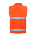 thumbnail image 6 of purcolt Womens Reflective Safety Vest High Visibility Multi Pocket Full Zip Waistcoats for Surveyor, Volunteer, Crossing Guard, Road, Construction, 6 of 7