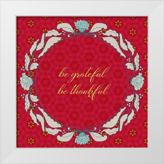 Murdock, Ramona 20x20 White Modern Wood Framed Museum Art Print Titled - Lotus Motif Wreath