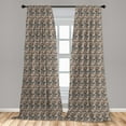 thumbnail image 5 of Ambesonne Paisley Curtains, Vintage Oriental Ethnic, Pair of 28"x95", Redwood and Blue Grey, 5 of 5