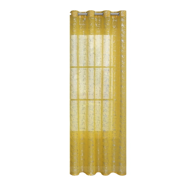 Curtains For Bedroom And Living Room With Silver Embossed Pattern Polyester Semi-transparent 100 cm x 250 cm