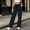 Black, variant on Kctiaxy Green Sweatpants Women High Waisted Drawstring Solid Color Long Joggers Wide Leg Comfy Lightweight Open Bottom Sports Pants with Pockets L
