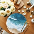 thumbnail image 2 of Round Placemats Turquoise Ocean Wave 15 inch Set of 2 Table Mats for Dining Table Beach Heat Resistant Non-Slip Kitchen & Home Decorative Place Mat Set, 2 of 8