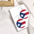 thumbnail image 4 of Leather Dangle Round Earrings For Women Puerto-Rico-Flag Circle Earrings Drop Jewelry, 4 of 6
