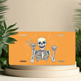 thumbnail image 6 of 1 Pcs 2D Flat License Plate Covers & Frames, Skeleton Peace Sign For Decorative Front, Waterproof For Decoration Aluminum License Plate Covers & Frames Cover For Men Women, 12" X 6", 6 of 7