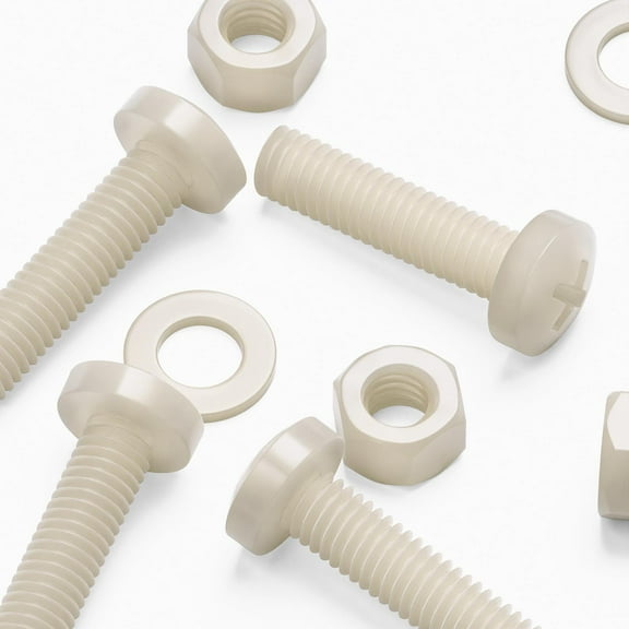 50 x Nylon Pan head, crosshead plastic machine screws, M5 x 20mm, Plastic Bolts, Nuts & Washers, (13/64 x 25/32 in)