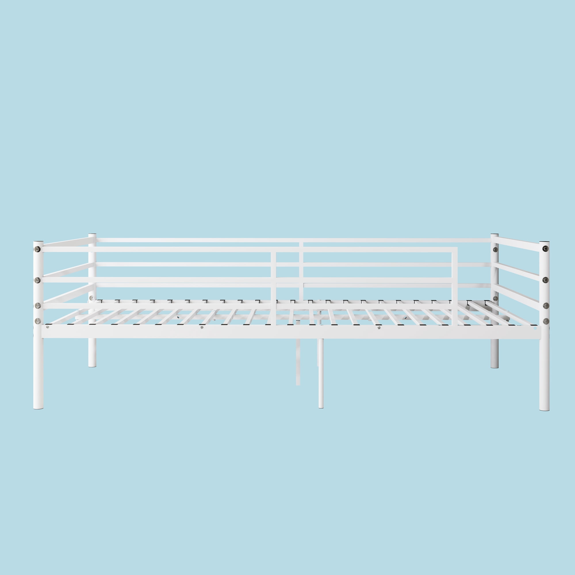 Leumius Twin Metal Bed Frame,Heavy Duty Metal Platform,No Box Spring Needed,Easy Assembly,White