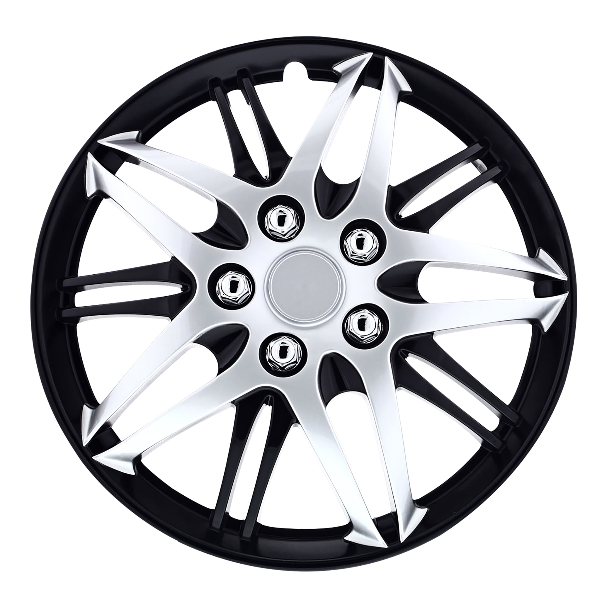 Pilot WH54415CBLK Universal Fit Formula Series Black and Chrome 15 Inch Wheel Covers Set of