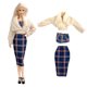 thumbnail image 3 of NUEVO 1x Falda de moda para muñeca de escala 1/6 Conjuntos casuales Chaleco Camisa Pantalones Vestido Accesorios para casa de muñecas Ropa para muñeca Barbie JJ, 3 of 5
