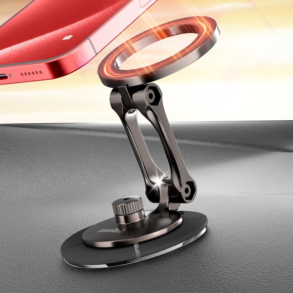 Soporte para teléfono de coche Smolink Tesla, totalmente metálico, magnético, rojo