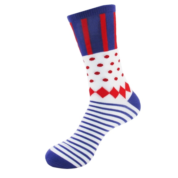 BambooMN Women's Colorful Bamboo Rayon Polka Dot Stripe Socks - Color 3 - Size 4-9 - 1 Pair