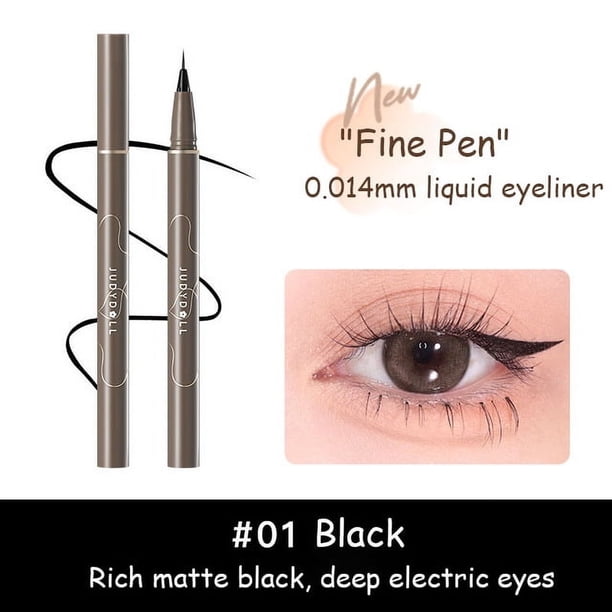 Judydoll-Lápiz Delineador de ojos líquido negro, resistente al agua, larga duración, maquillaje de ojos suave, superfino, Cosméticos japoneses calientes (01